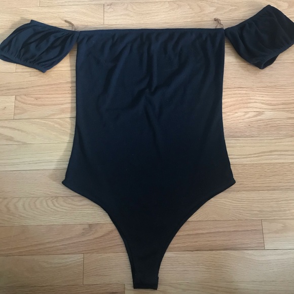 Off-the-shoulder black LOCK& KEY bodysuit - Picture 1 of 6